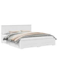 Struttura del letto Bianco 180 x 200 cm Legno multistrato 2