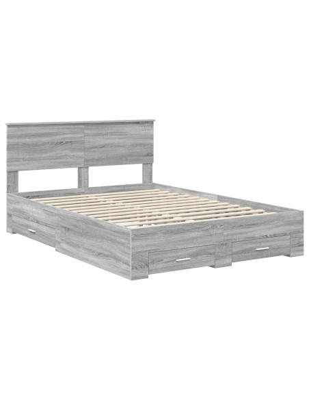 Struttura del letto con testiera Grigio Sonoma 150 x 200 cm