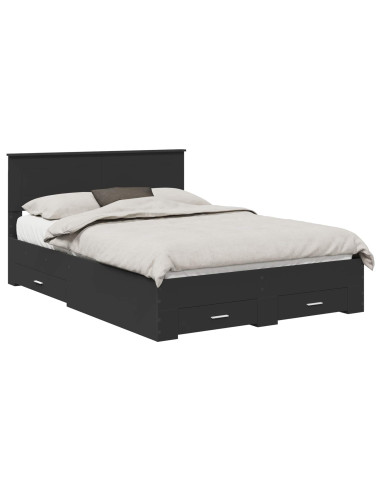 Struttura del letto Nero 140 x 190 cm Legno multistrato