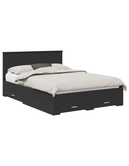 Struttura del letto Nero 140 x 190 cm Legno multistrato