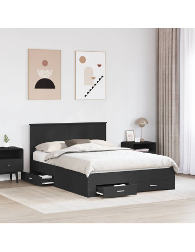 Struttura del letto Nero 140 x 190 cm Legno multistrato