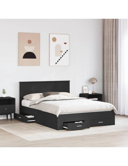 Struttura del letto Nero 140 x 190 cm Legno multistrato