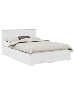 Struttura del letto Bianco 140 x 200 cm Legno multistrato 2