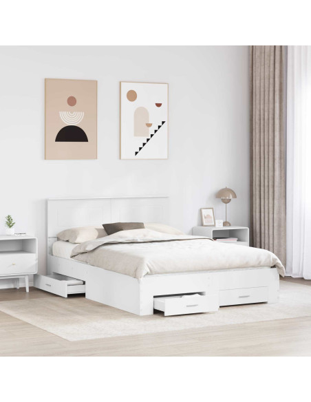 Struttura del letto Bianco 140 x 200 cm Legno multistrato