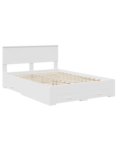 Struttura del letto Bianco 140 x 200 cm Legno multistrato