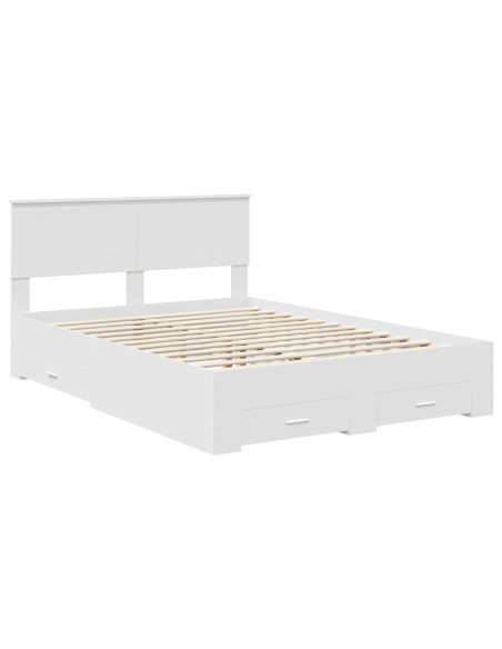Struttura del letto Bianco 140 x 200 cm Legno multistrato