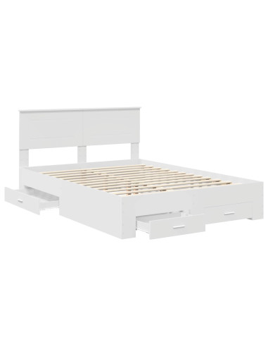Struttura del letto Bianco 140 x 200 cm Legno multistrato