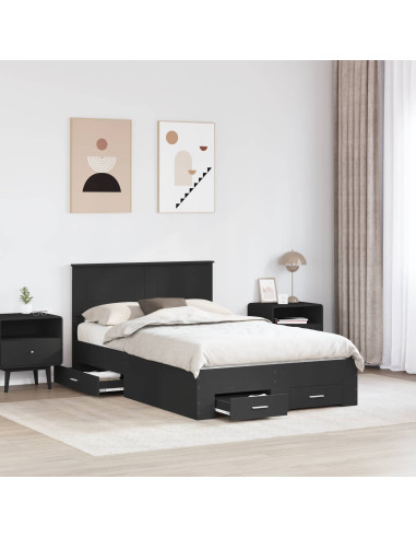 Struttura del letto Nero 135 x 190 cm Legno multistrato