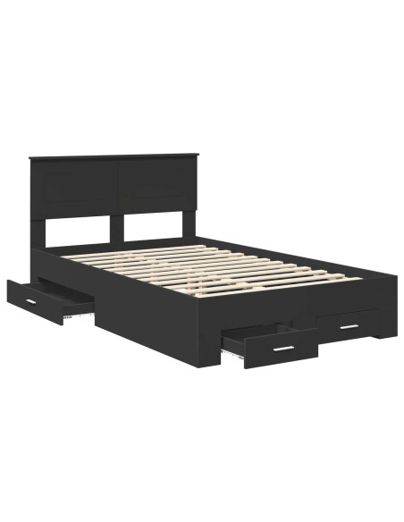 Struttura del letto Nero 135 x 190 cm Legno multistrato