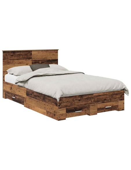 Struttura del letto con testiera Legno vecchio 120 x 190 cm