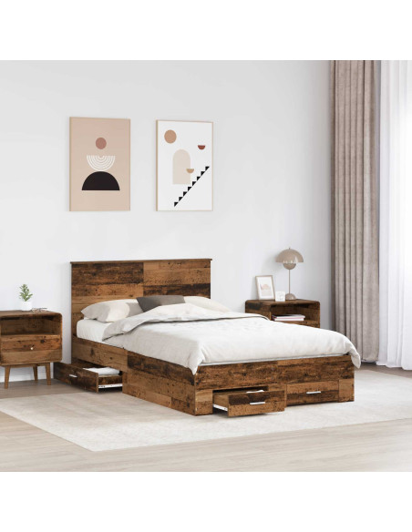 Struttura del letto con testiera Legno vecchio 120 x 190 cm