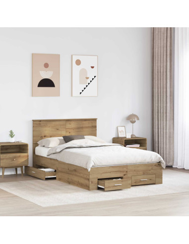 Struttura del letto Rovere artigianale 120 x 190 cm