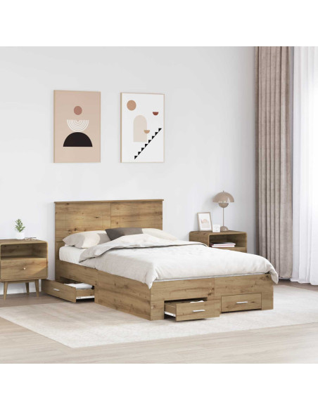 Struttura del letto Rovere artigianale 120 x 190 cm