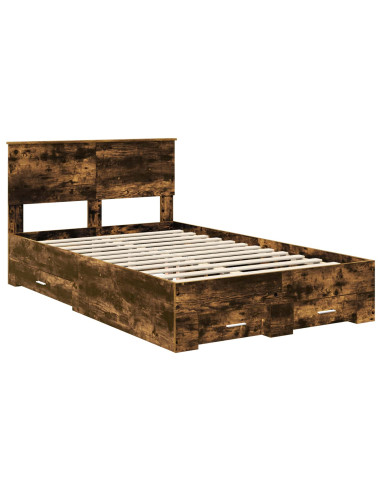 Struttura del letto Rovere fumé 120 x 200 cm Legno multistrato