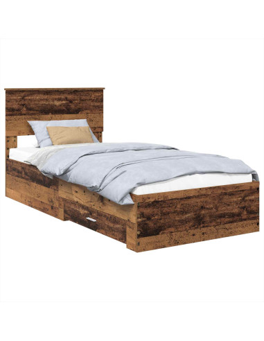 Struttura del letto Legno vecchio 90 x 190 cm Legno multistrato