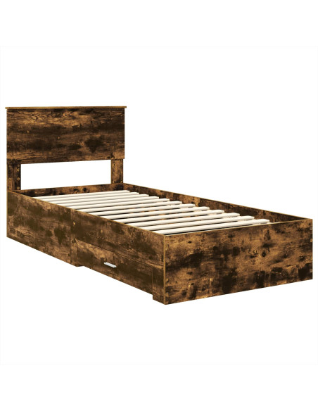 Struttura del letto Rovere fumé 90 x 200 cm Legno multistrato
