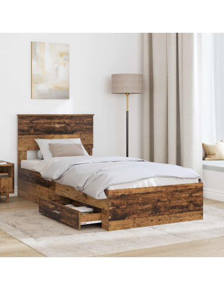 Struttura del letto Legno vecchio 90 x 200 cm Legno multistrato