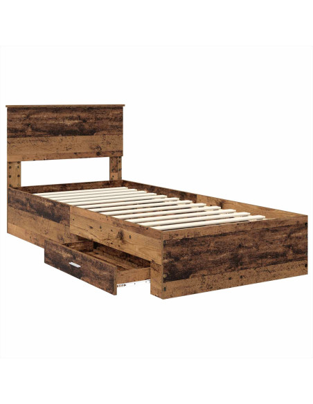 Struttura del letto Legno vecchio 90 x 200 cm Legno multistrato
