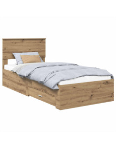 Struttura del letto con testiera Rovere artigianale 90 x 200 cm 2