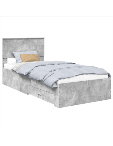 Struttura del letto Grigio Certo e Argento 75 x 190 cm