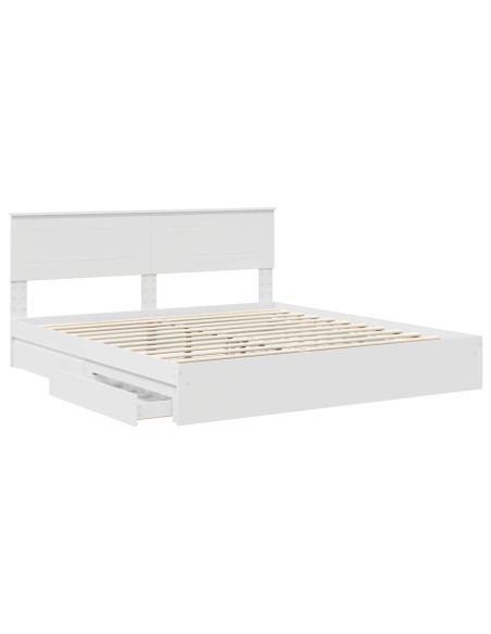 Letto con Contenitore Bianco 180 x 200 cm Legno multistrato