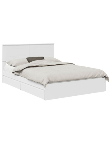 Letto con Contenitore Bianco 160 x 200 cm Legno multistrato