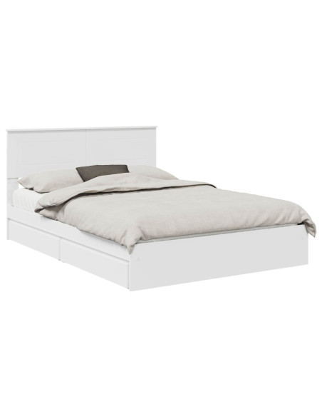 Letto con Contenitore Bianco 160 x 200 cm Legno multistrato