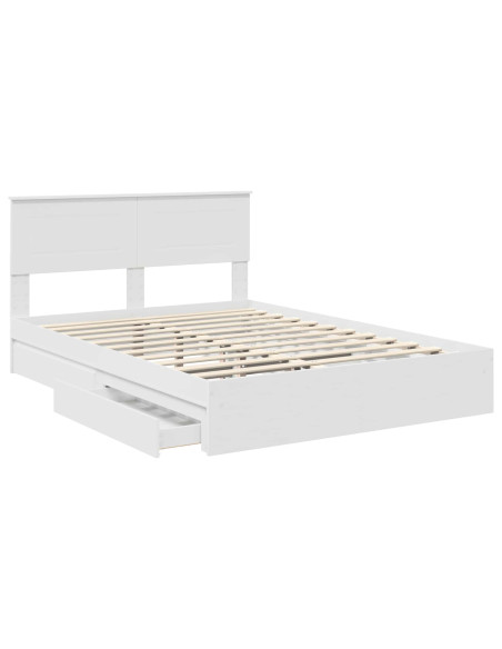 Letto con Contenitore Bianco 160 x 200 cm Legno multistrato
