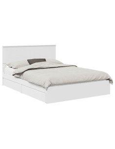 Letto con Contenitore Bianco 140 x 190 cm Legno multistrato 2