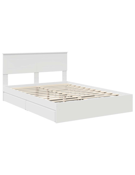 Letto con Contenitore Bianco 140 x 190 cm Legno multistrato