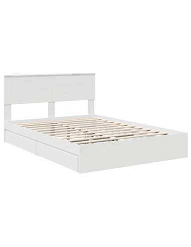Letto con Contenitore Bianco 140 x 200 cm Legno multistrato