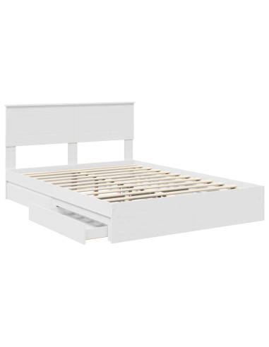 Letto con Contenitore Bianco 140 x 200 cm Legno multistrato