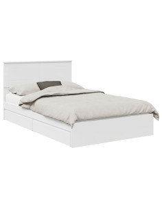 Letto con Contenitore Bianco 120 x 190 cm Legno multistrato 2