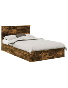Letto con Contenitore con testiera Rovere fumé 120 x 190 cm 2