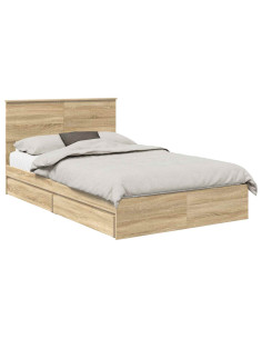 Letto con Contenitore con testiera Rovere Sonoma 120 x 200 cm 2