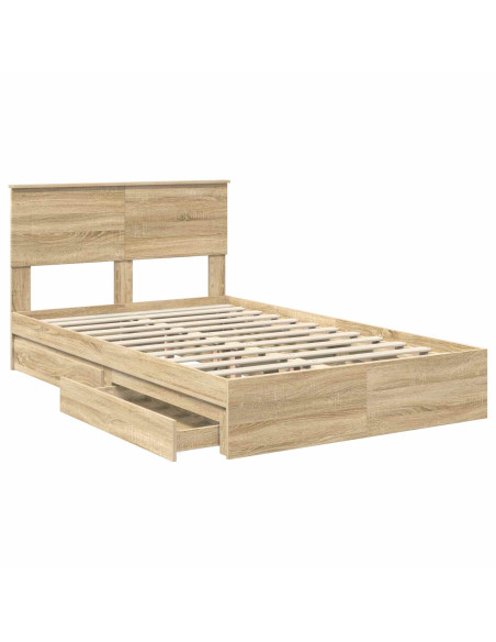 Letto con Contenitore con testiera Rovere Sonoma 120 x 200 cm