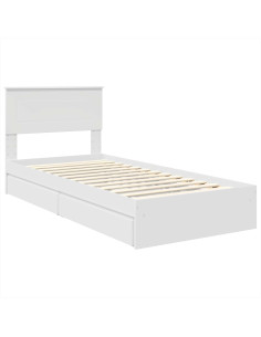 Letto con Contenitore Bianco 90 x 200 cm Legno multistrato 2