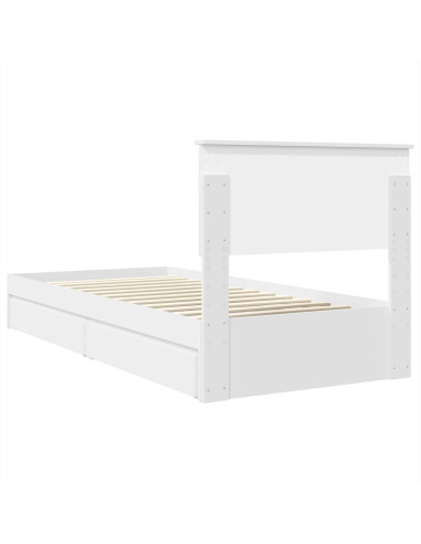 Letto con Contenitore Bianco 90 x 200 cm Legno multistrato