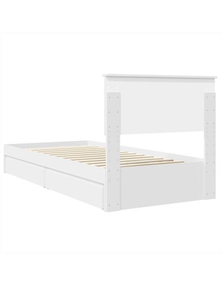 Letto con Contenitore Bianco 90 x 200 cm Legno multistrato