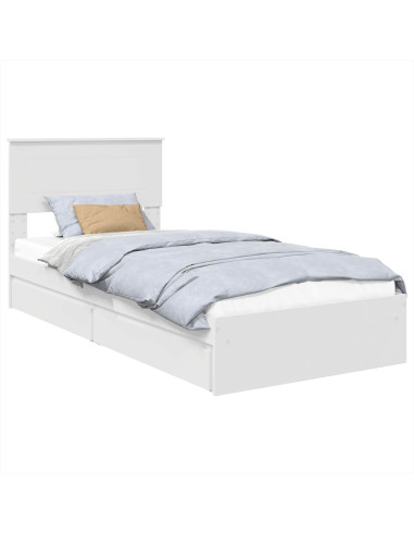 Letto con Contenitore Bianco 75 x 190 cm Legno multistrato