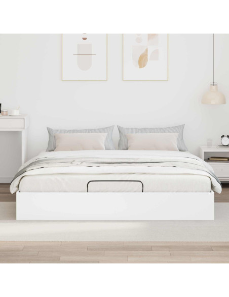 Letto ottomano Bianco 193 x 120 x 25 cm Truciolare