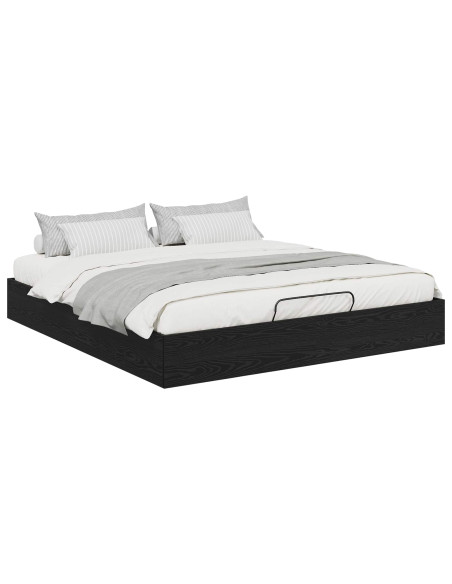 Letto ottomano Rovere Nero 193 x 120 x 25 cm Truciolare