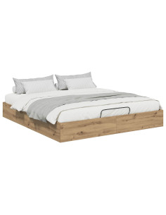 Letto ottomano Rovere Artigianale 193 x 120 x 25 cm Truciolare 2