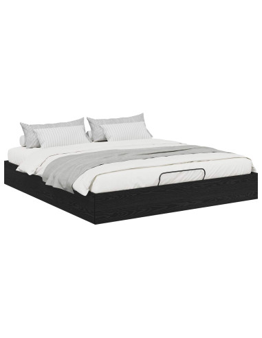 Letto ottomano Rovere Nero 193 x 120 x 25 cm Truciolare
