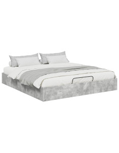 Letto ottomano Grigio cemento 160 x 200 cm Legno multistrato 2