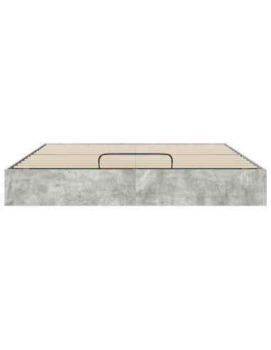 Letto ottomano Grigio cemento 160 x 200 cm Legno multistrato