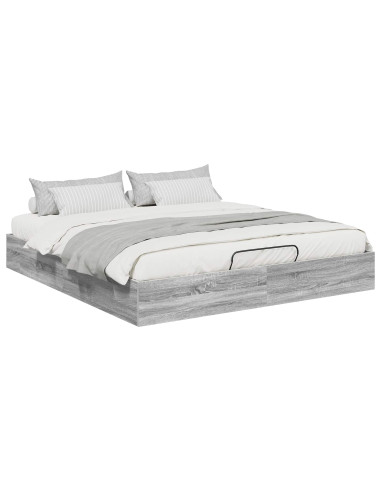 Letto ottomano Grigio Sonoma 193 x 120 x 25 cm Truciolare