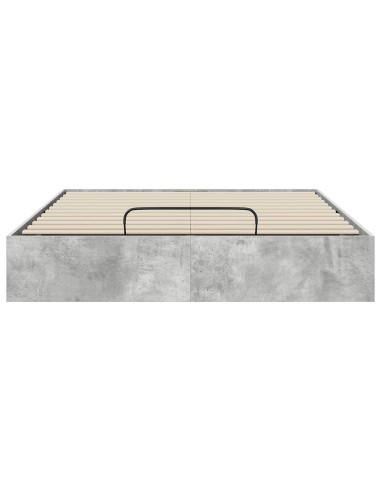 Letto ottomano Grigio cemento 120 x 200 cm Legno multistrato