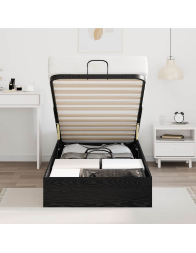 Letto ottomano Rovere Nero 193 x 120 x 25 cm Truciolare