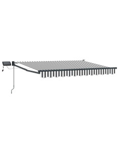 Tenda retrattile manuale con LED Antracite e Bianco 3 x 2 m